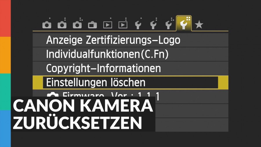 Canon EOS Kamera Einstellungen zurücksetzen