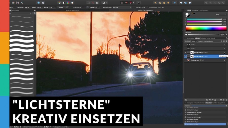 Lichtsterne kreativ einsetzen - Affinity Photo