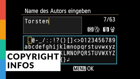 Copyright Informationen in Canon Kamera eintragen